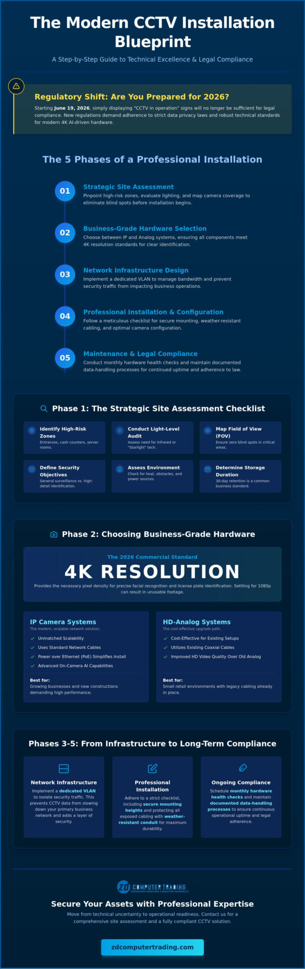 CCTV Camera Installation: The Ultimate Business Security Checklist for 2026