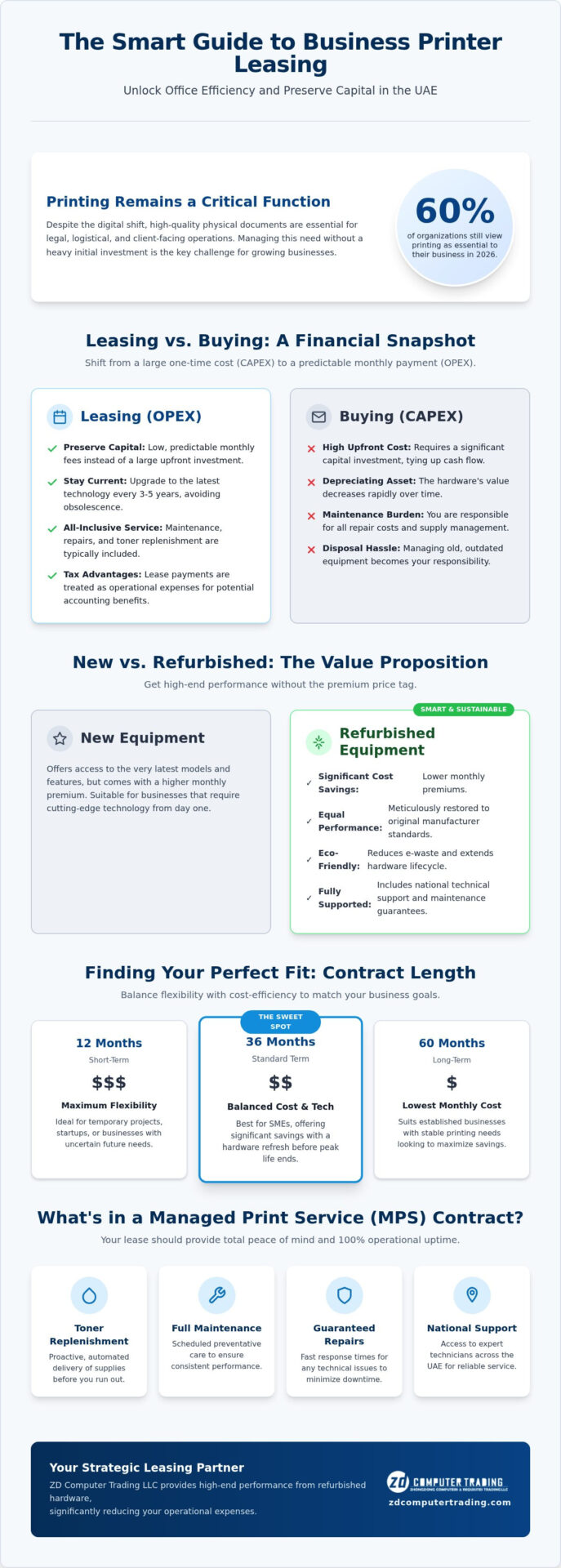 Business Printer Lease Options: The 2026 UAE Guide for Smart Offices