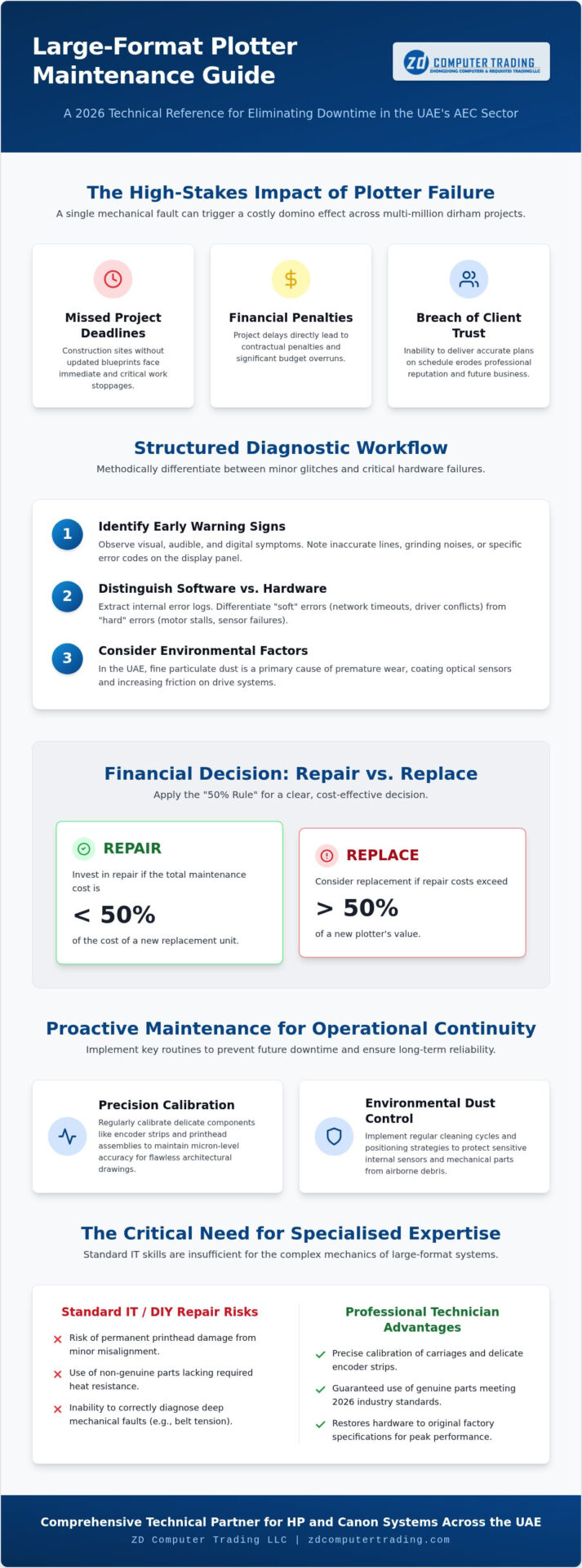 Professional HP Plotter Repair in the UAE: The 2026 Maintenance Guide
