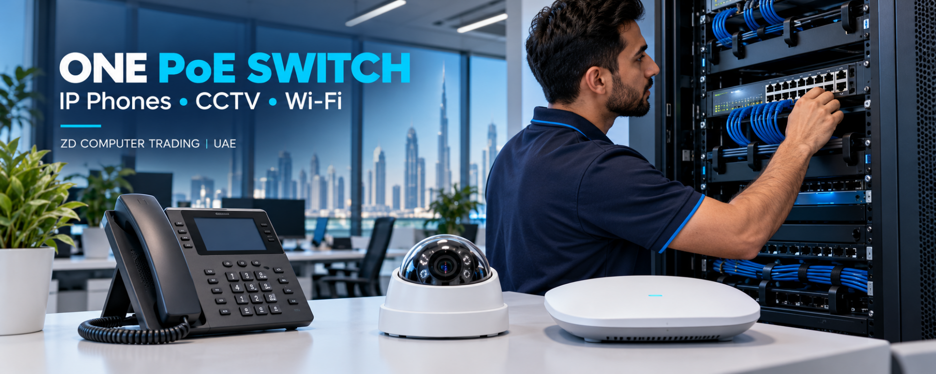 Konica Work Camera One PoE Switch for Phones, CCTV and Wi-Fi? | UAE